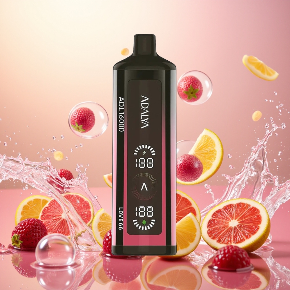 Adalya ADL 16000 PRO Puffs Engangs Vape Kjærlighet 66 Norge Engros Digital Skjerm Smart Mesh Coil USB-C