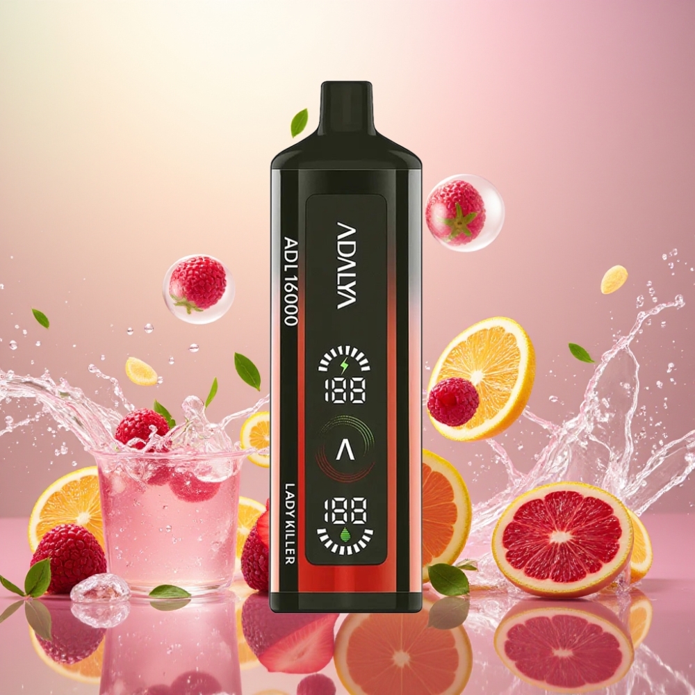 Adalya ADL 16000 PRO Puffs Engangs Vape Lady Killer Norge Engros Stålrør Digital Skjerm 25ml