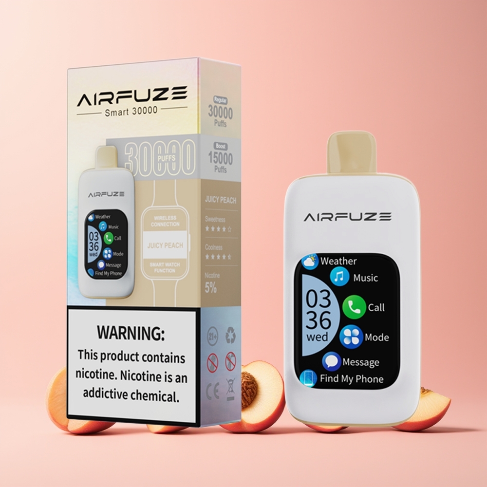 AirFuze Smart 30000 Puffs Norge Engros 5% Nikotin 900mAh Type-C Juicy Peach (Saftig Fersken)