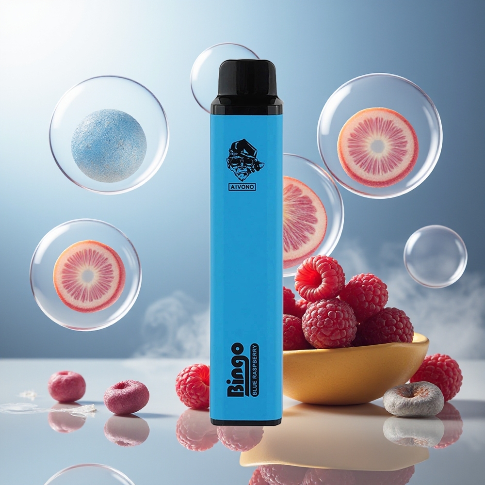 Aivono Aim Bingo 4000 Puffs Norge Engros Blå Bringebær 10mL 1000mAh 2% Nikotin