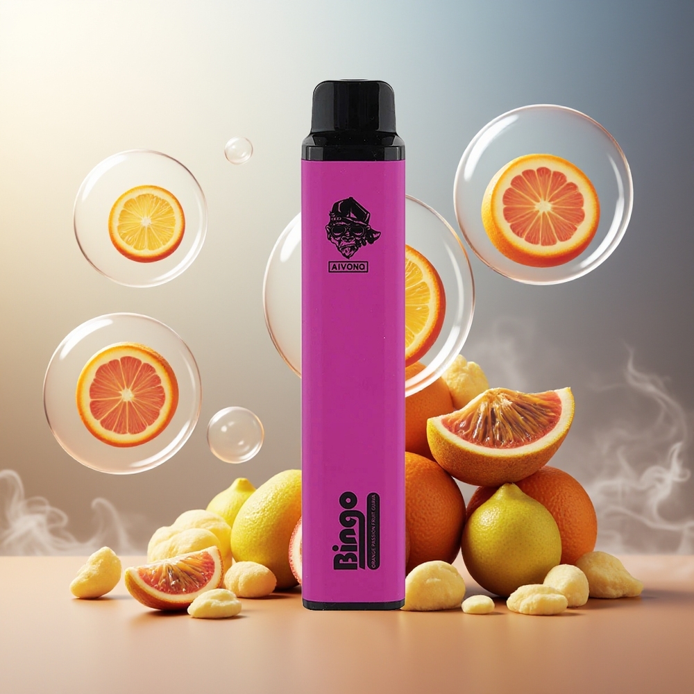 Aivono Aim Bingo 4000 Puffs Norge Engros Oppladbar 10 mL Appelsin Pasjonsfrukt Guava
