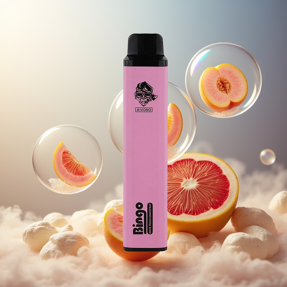 Aivono Aim Bingo 4000 Puffs White Peach Grappefruit Norge Engros