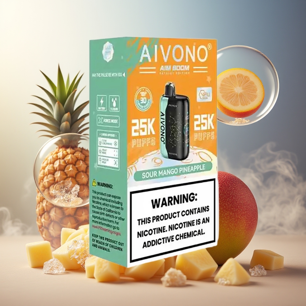 Aivono Aim Boom 25000 Norge Engros 28ml 650mAh Type-C Sursk Mango Ananas