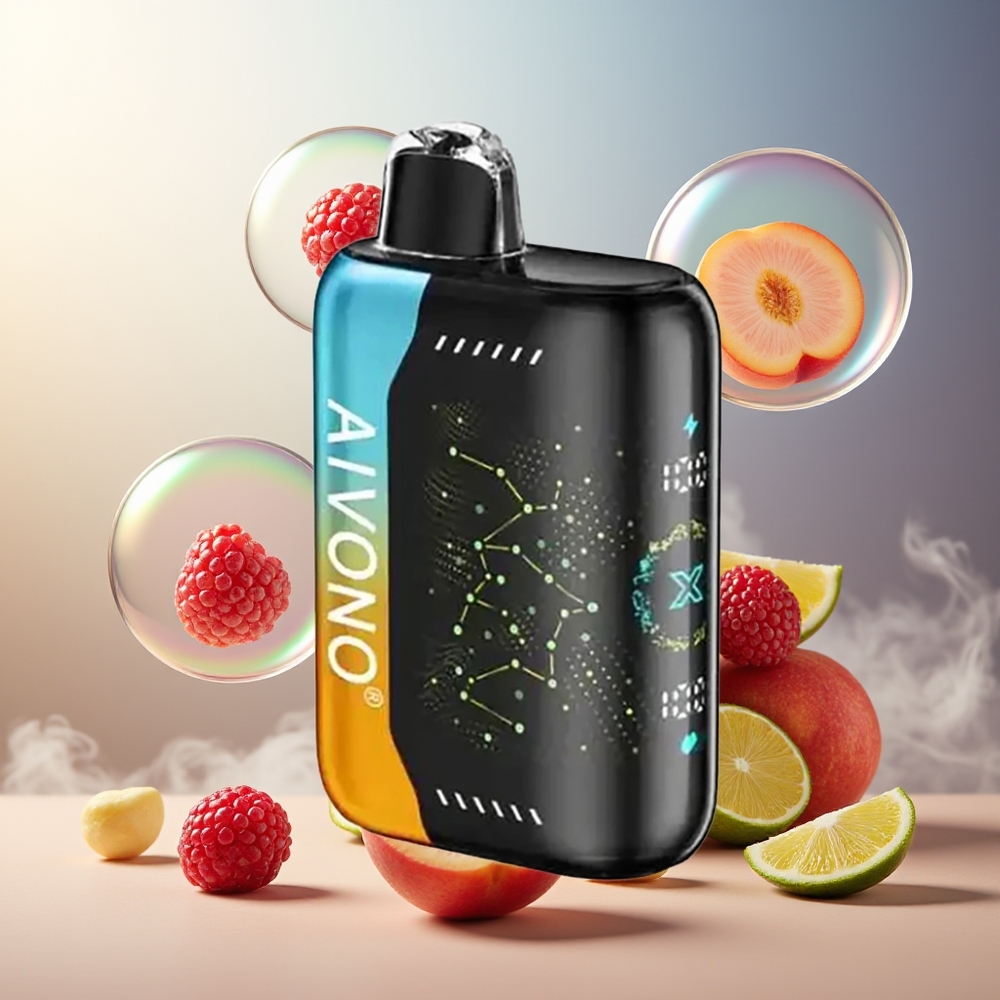 Aivono Aim Boom 25000 Puffs 28ml 650mAh Norge Engros Bringebær Fersken Lime
