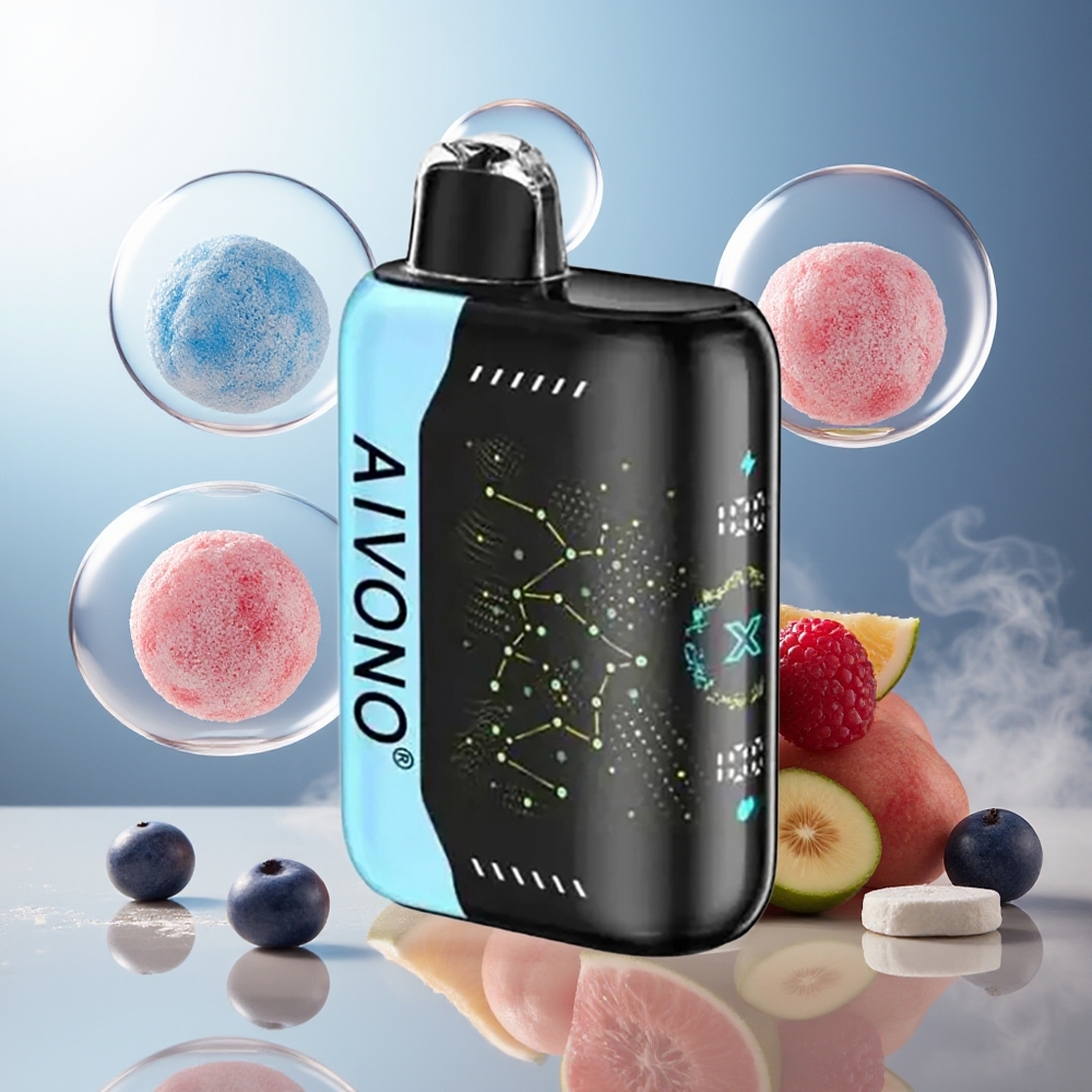 Aivono Aim Boom 25000 Puffs Blå Bringebær Is Norge Engros 0%-5% Nikotin 28ml 650mAh