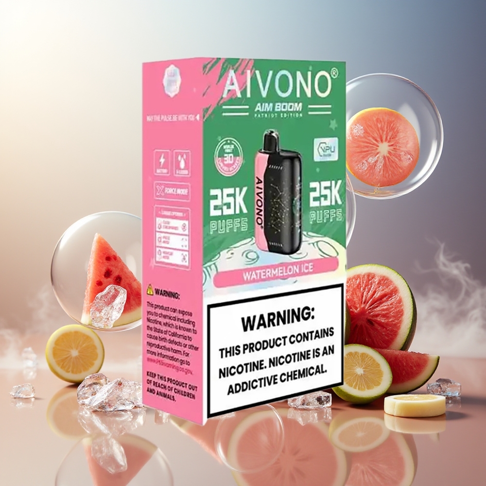 Aivono Aim Boom 25000 Puffs Vannmelon Is Norge Engros Type-C 650mAh 28ml
