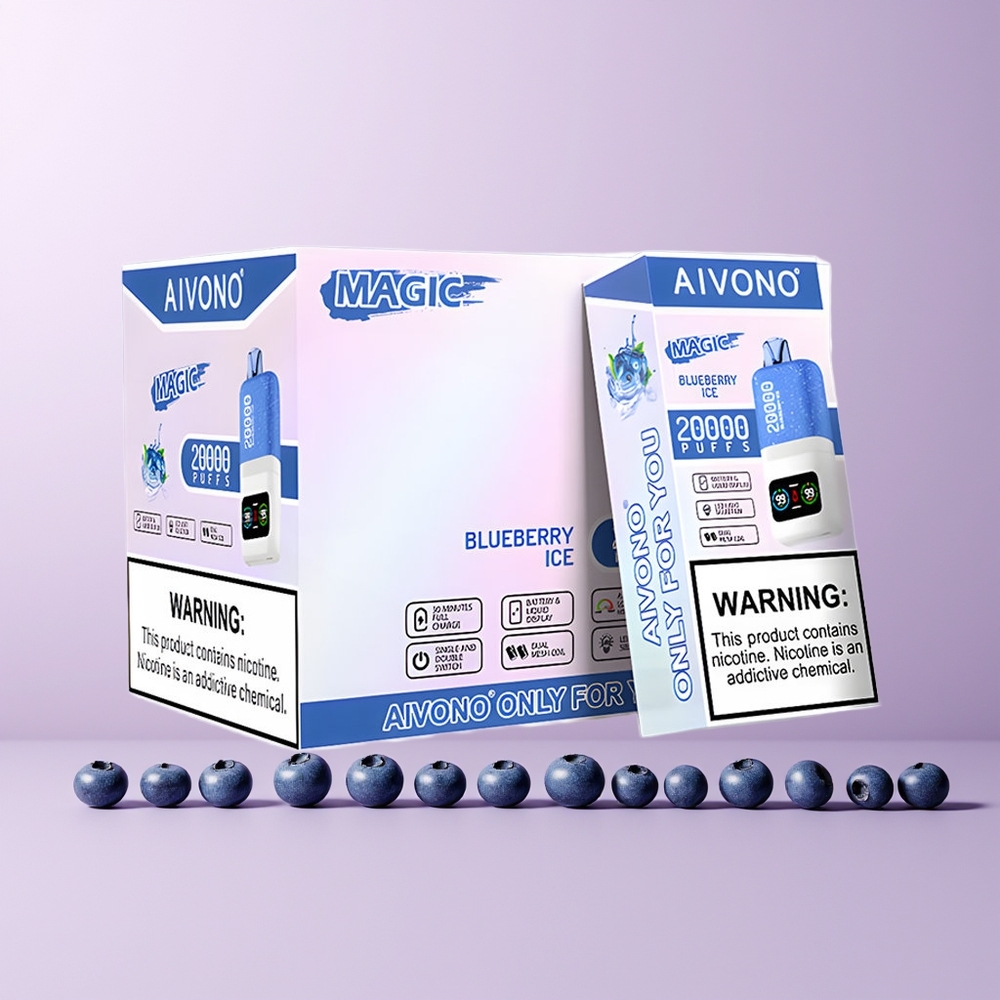 Aivono Aim Magic 20000 Puffs Norge Engros Blåbær Is Dual Mesh LCD Type-C