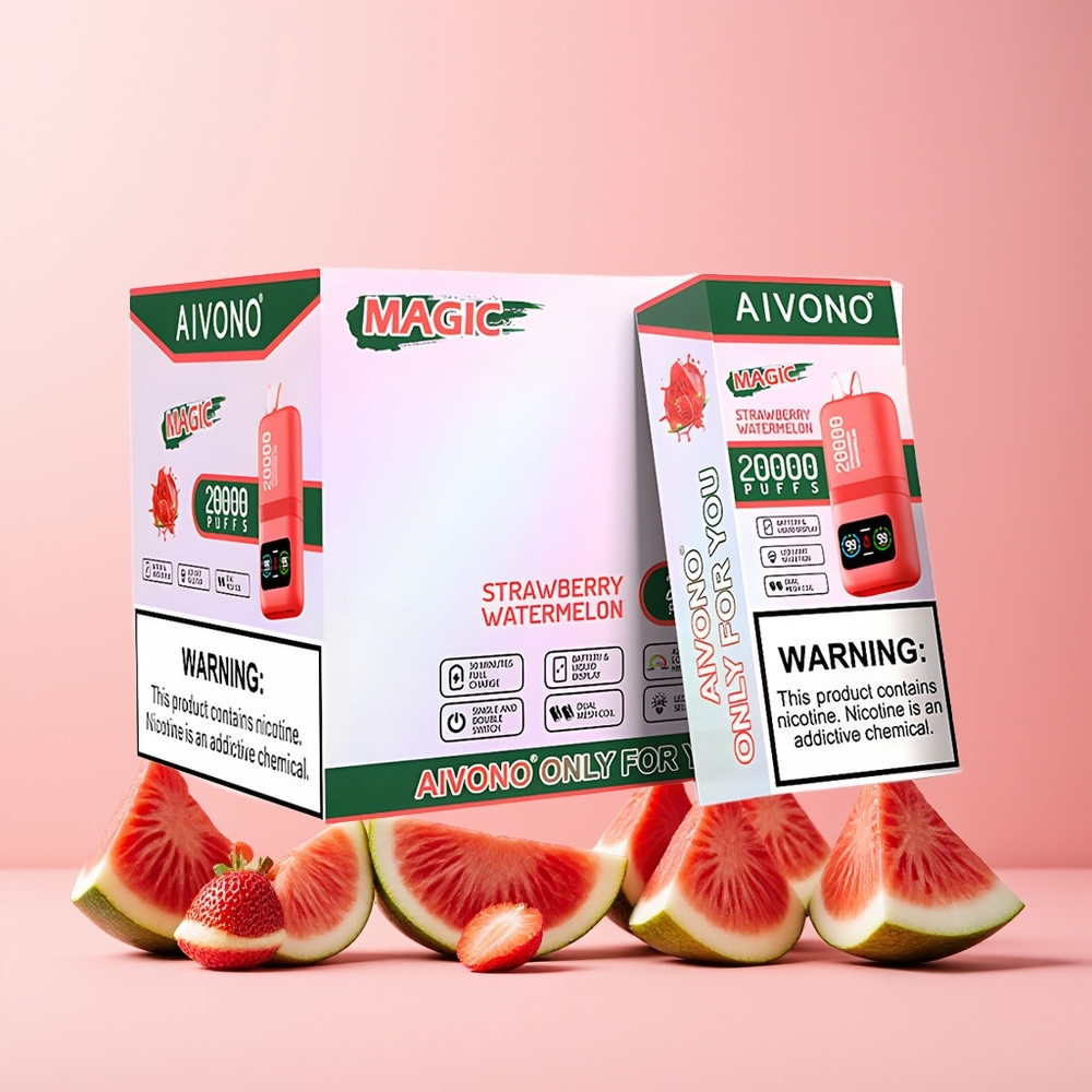 Aivono Aim Magic 20000 Puffs Norge Engros Dual Mesh LCD Jordbær Vannmelon