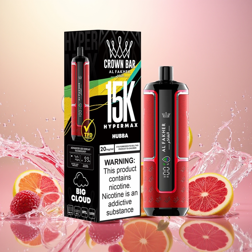 Al Fakher Crown Bar 15K Hypermax Engangs Vape Kit Norge Engros 22ml 600mAh Type-C