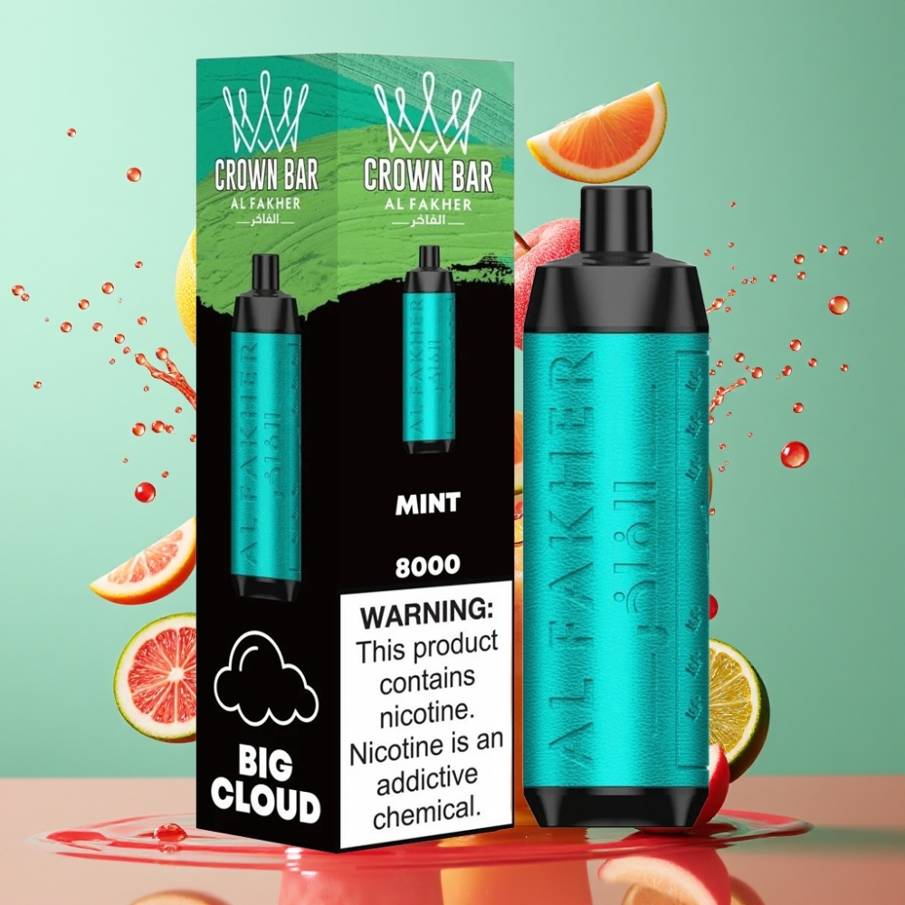 Al Fakher Crown Bar 8000 Norge Engros Mynte USB-C 18ml 600mAh 0.6ohm