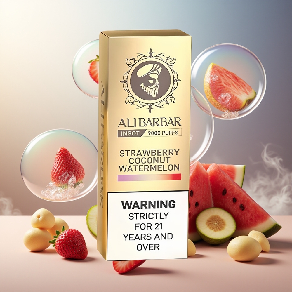 Alibarbar Ingot 9000 Puffs 2350mah Norge Engros Jordbær Kokosnapp Vannmelon