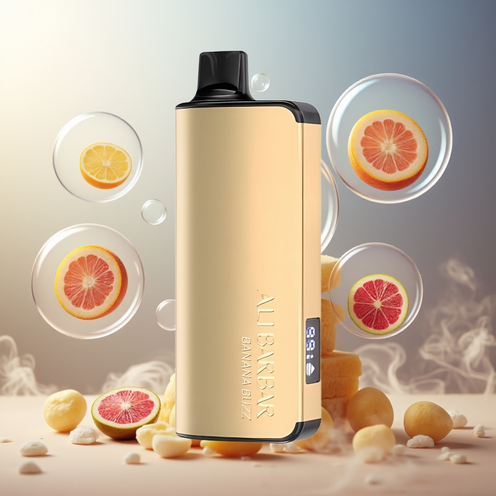Alibarbar Ingot 9000 Puffs Disposable Vape Bananrus Norge Engros 22ml 2350mAh LED