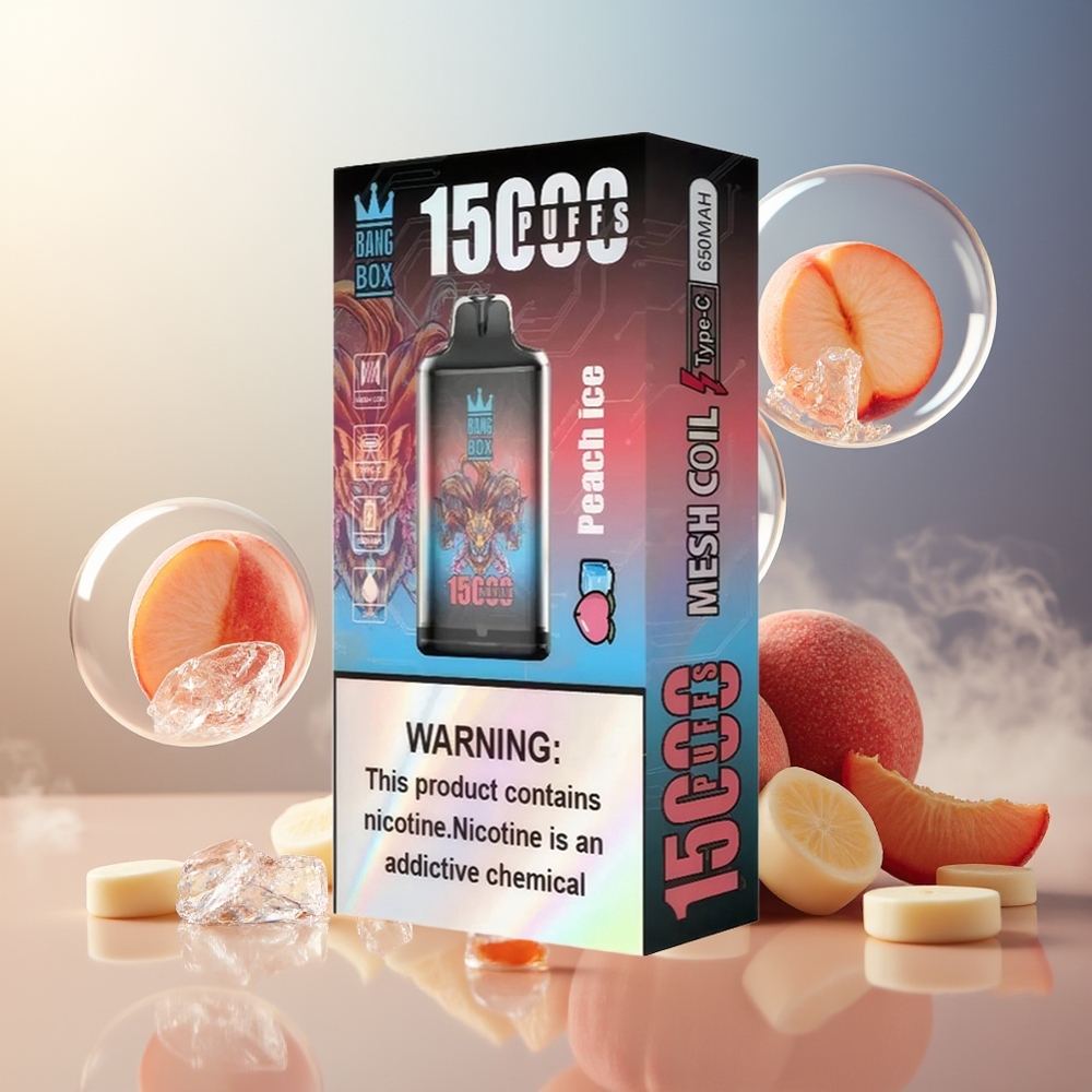 Bang Box King 15000 Puffs Engros Norge 23ml 5% TYPE-C Fersken Is 1x10