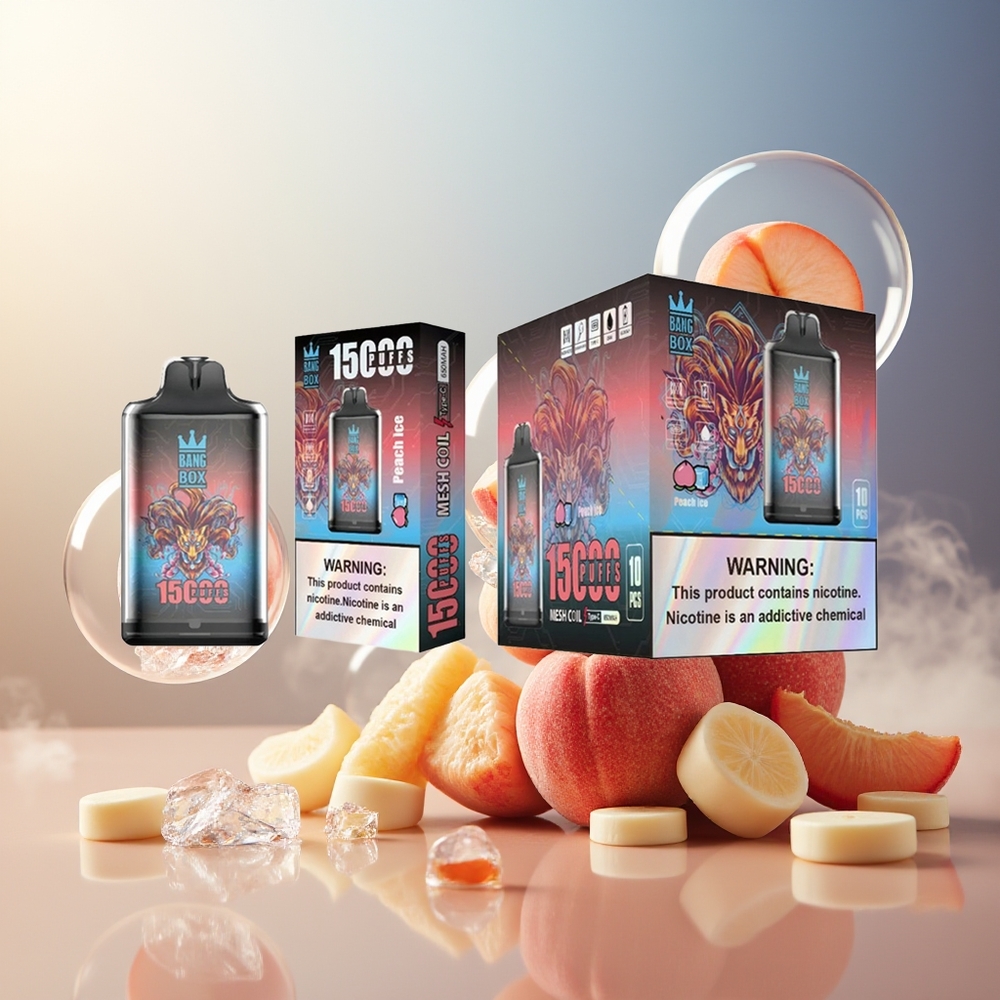 Bang Box King 15000 Puffs Engros Norge 23ml 5% TYPE-C Fersken Is 1x10