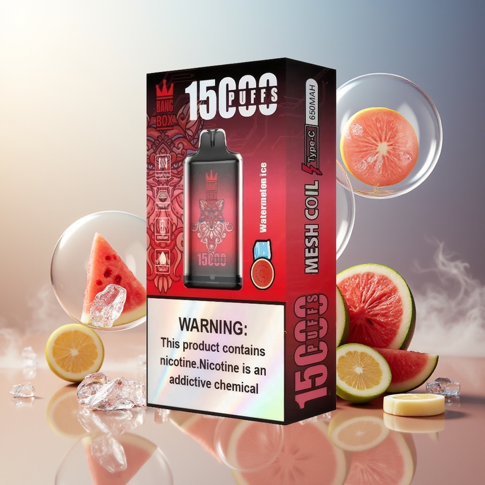 Bang Box King 15000 Puffs Engros Norge Vannmelon Is 23ml 650mAh TYPE-C 10pk