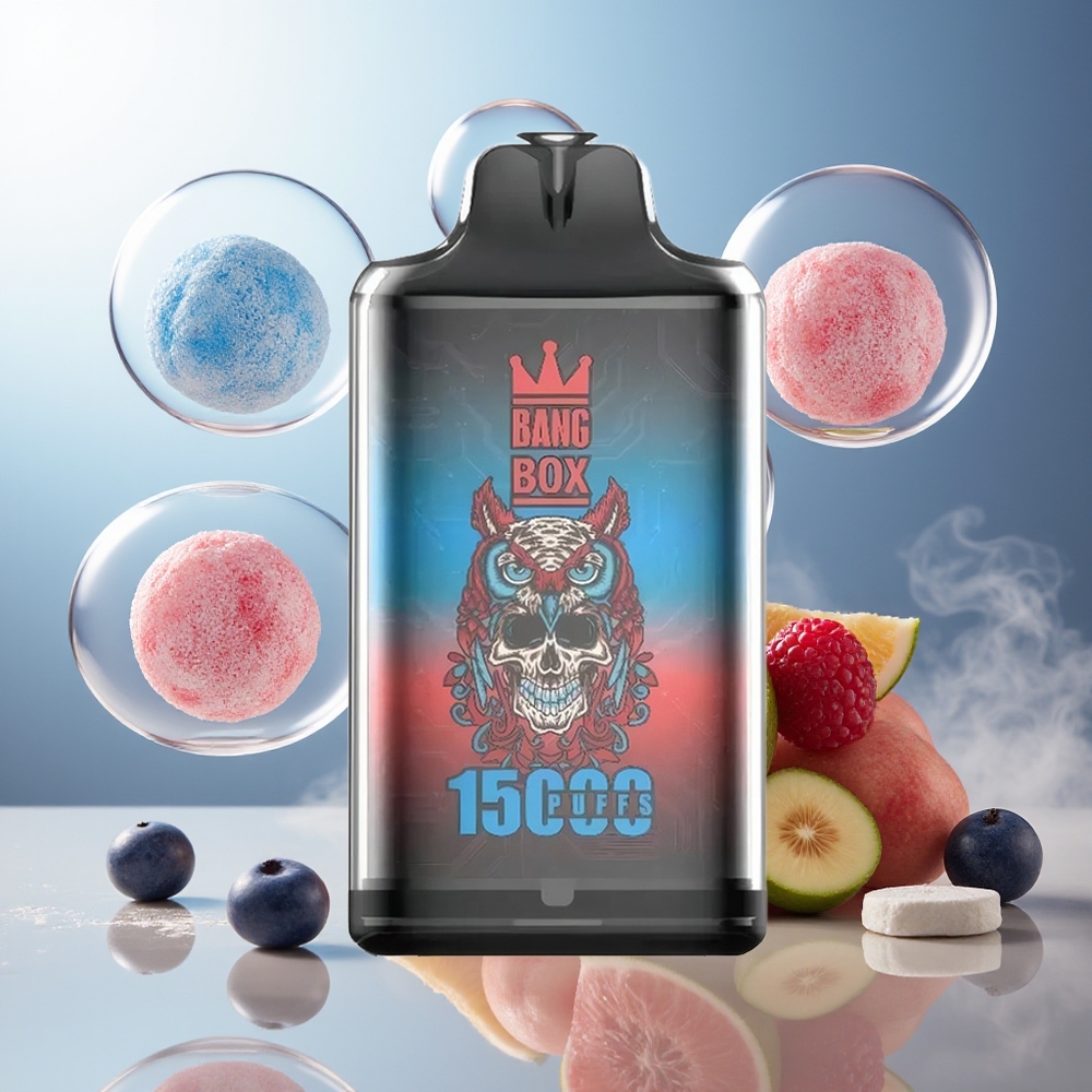 Bang Box King 15000 Puffs Norge Engros Blå Bringebær Is 23ml 5% TYPE-C 10pk