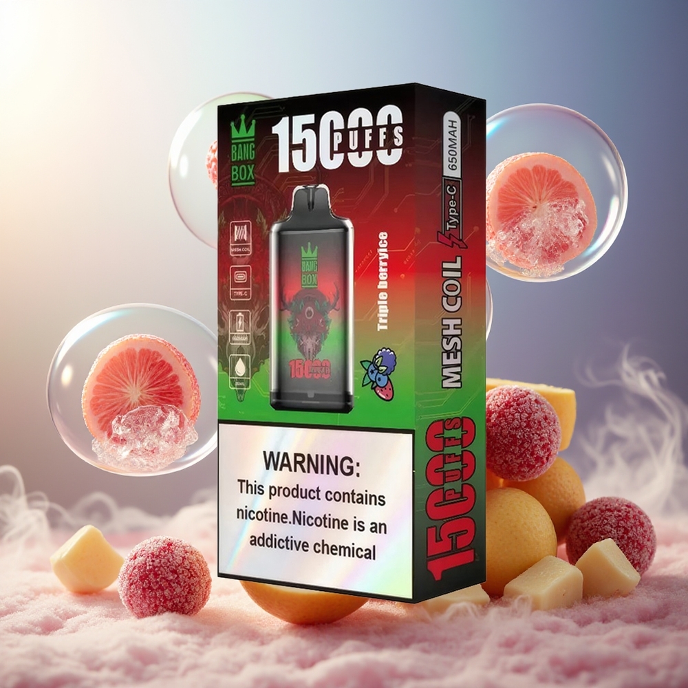 Bang Box King 15000 Puffs Norge Engros Triple Bær Is 23ml 650mAh TYPE-C 10pk