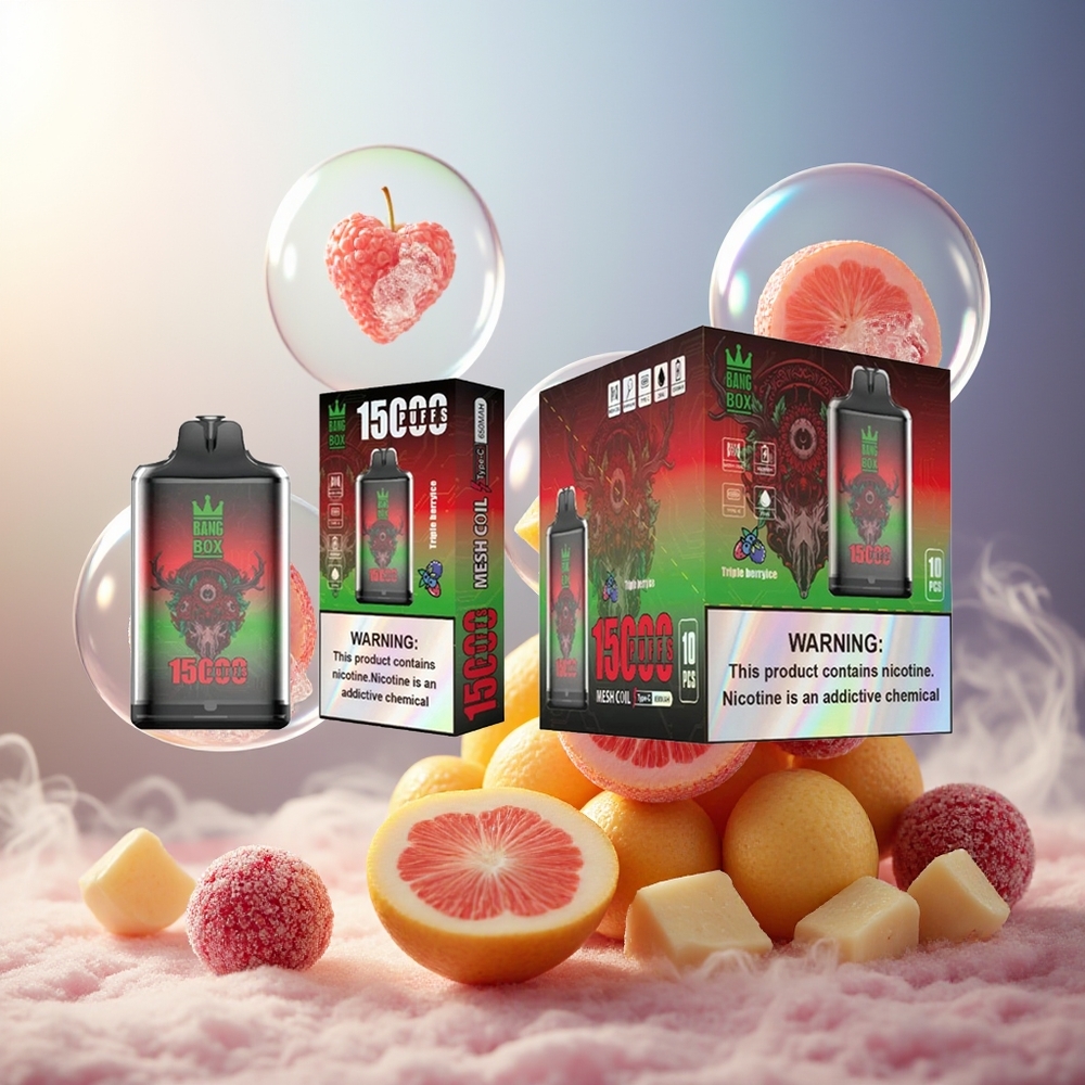 Bang Box King 15000 Puffs Norge Engros Triple Bær Is 23ml 650mAh TYPE-C 10pk