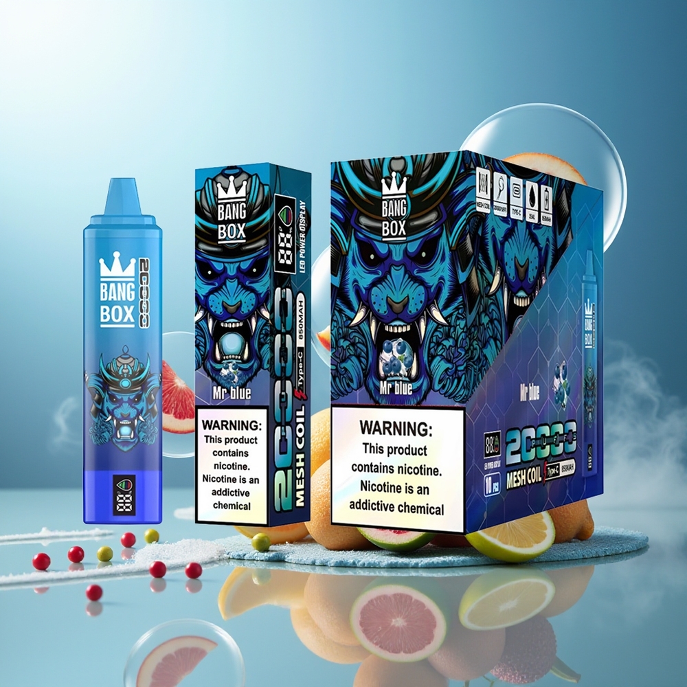 Bang Box King 20000 Puffs Norge Engros Mr Blå 35ml 850mAh Gjenoppladbar Mesh Coil