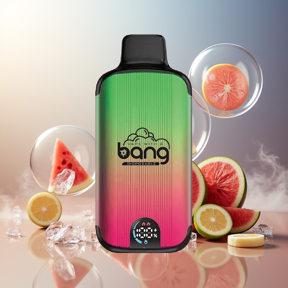 Bang 20000 Puffs Engangs Vape Vannmelon Is Norge Engros 13400 Battery Dual Mesh 5% Nic