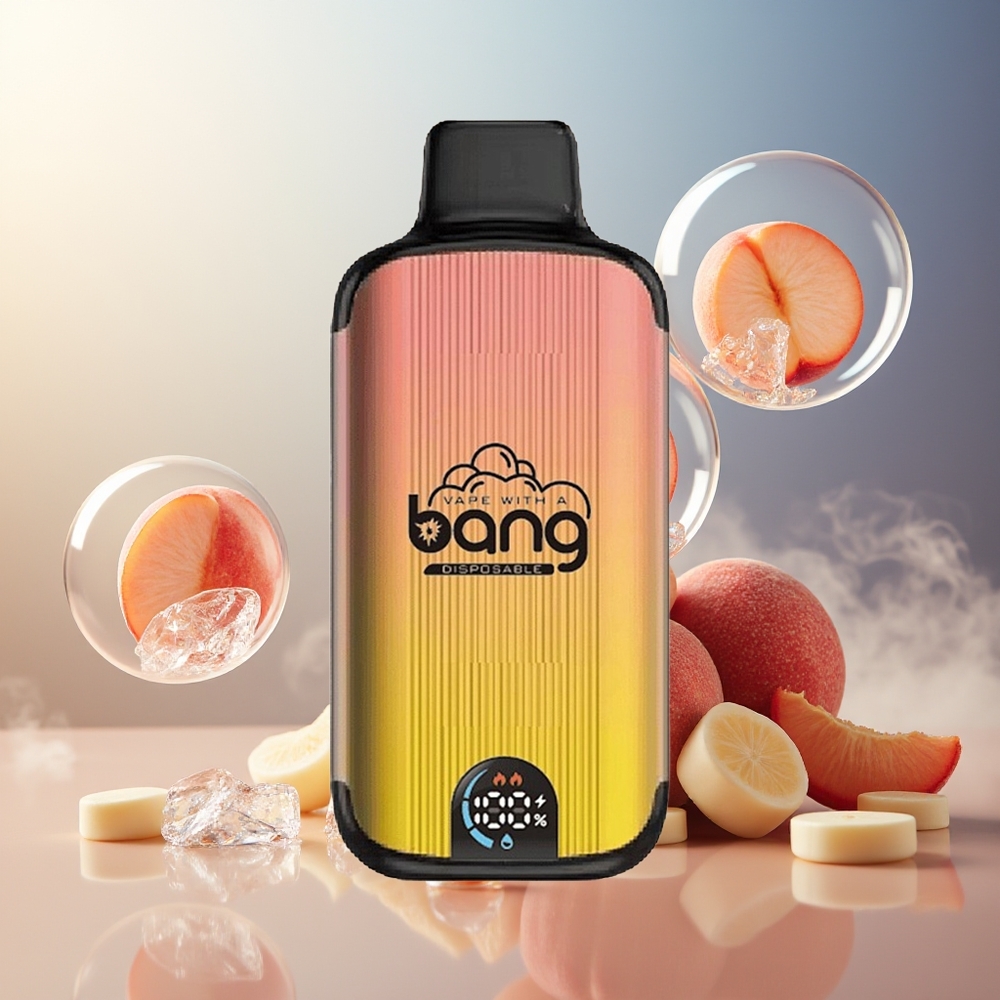 Bang 20000 Puffs Norge Engros Fersken Is med 13400 Batteri og Smart Skjerm