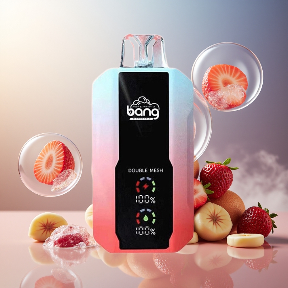 Bang 25000 Puffs Engangs Vape Jordbær Is Norge Engros 650mAh Type-C 30ml