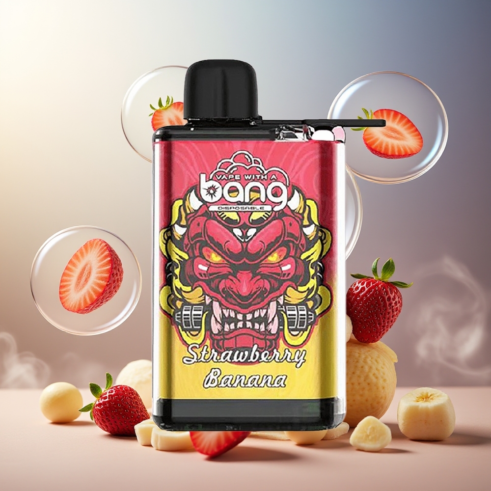 Bang 28000 Puffs Engangs Vape Jordbær Banan 0% Nikotin 30ml Norge Engros