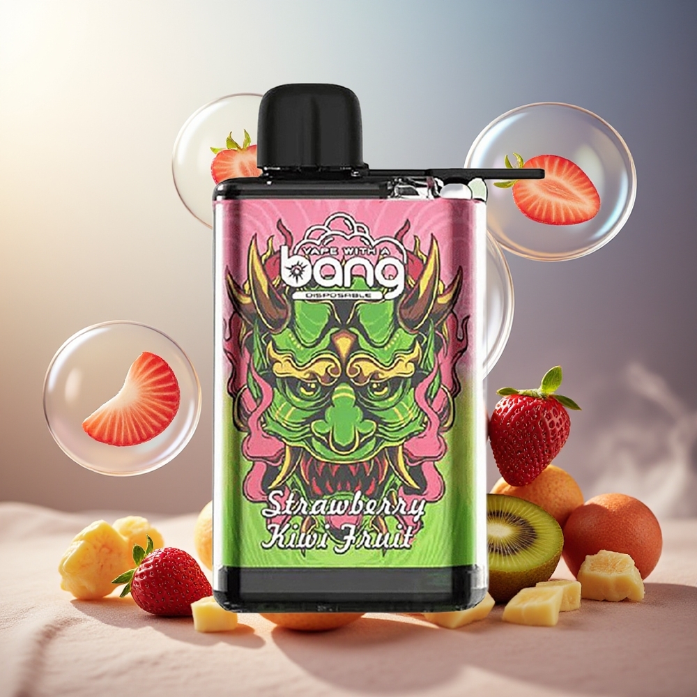 Bang 28000 Puffs Engangs Vape Jordbær Kiwi Norge Engros 0% Nikotin 650mAh 30ml