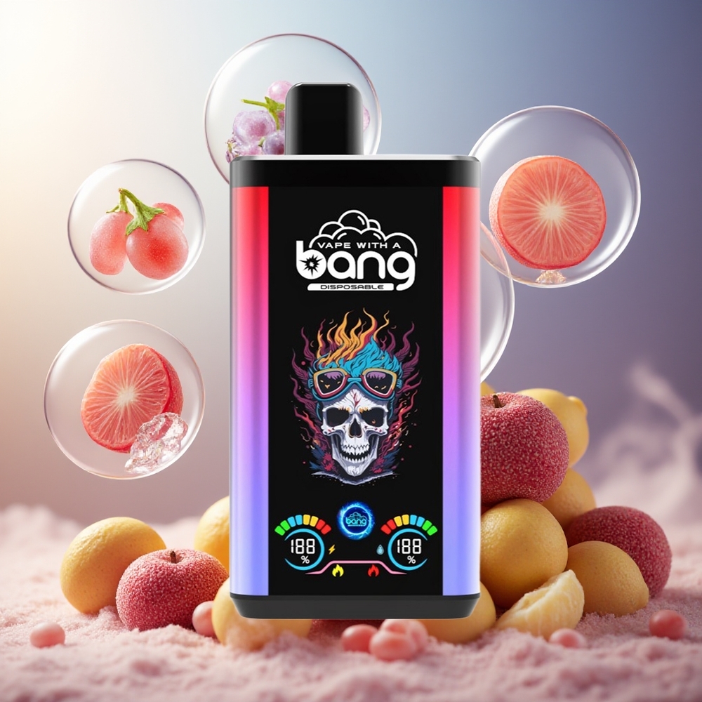 Bang 30K Pro 30000 Puffs Norge Engros 36ml 550mAh Dual-Smak Druer Is & Kirsebær Cola