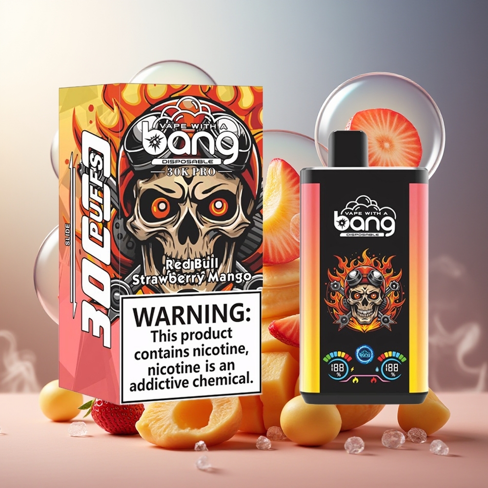 Bang 30K Pro 30000 Puffs Norge Engros 36ml Dual-Smak Rød Okse & Jordbær Mango