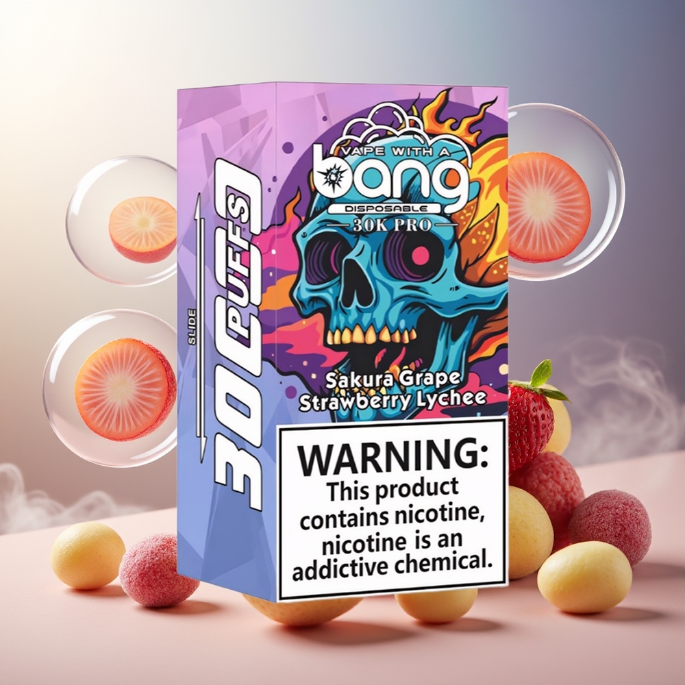 Bang 30K Pro 30000 Puffs Norge Engros 36ml Sakura Druer & Jordbær Litchi