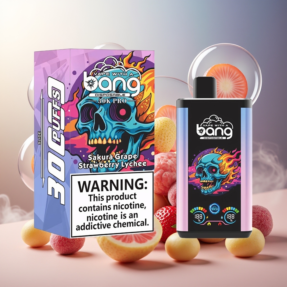 Bang 30K Pro 30000 Puffs Norge Engros 36ml Sakura Druer & Jordbær Litchi