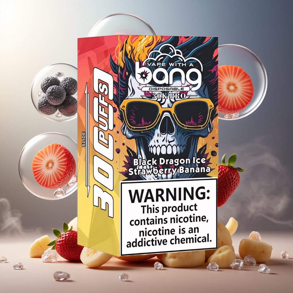 Bang 30K Pro 30000 Puffs Norge Engros 36ml Svart Drage Is & Jordbær Banan