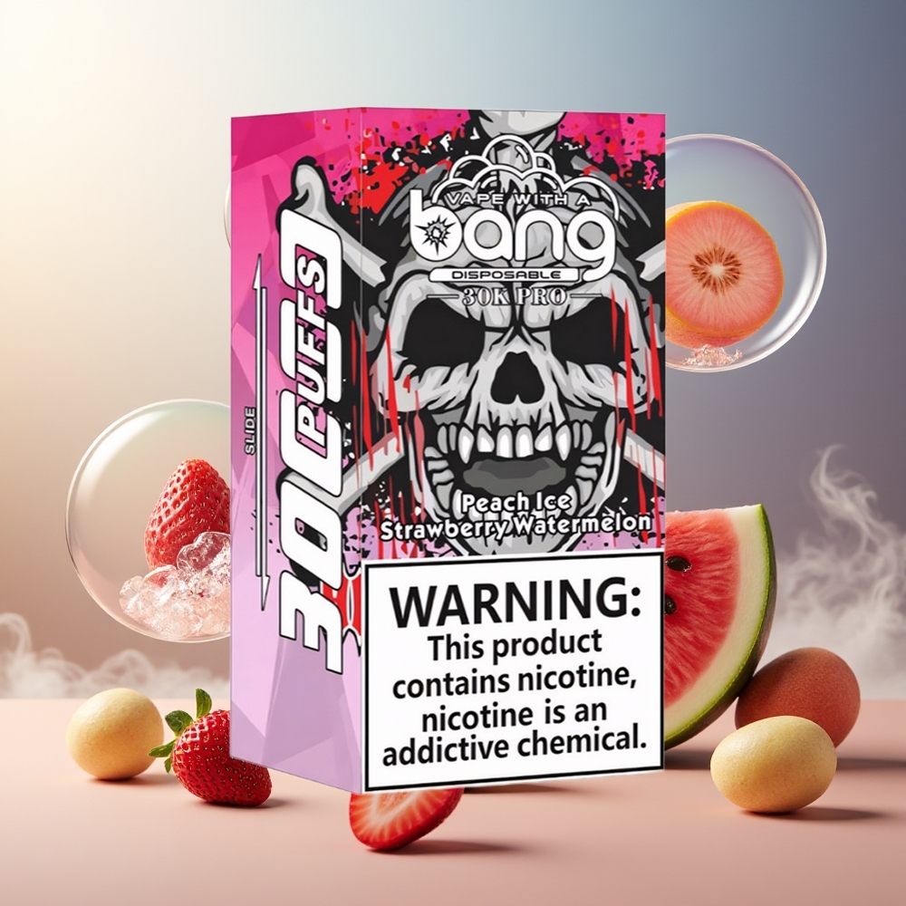 Bang 30K Pro 30000 Puffs Norge Engros Fersken Is & Jordbær Vannmelon Dual-Smak System 36ml