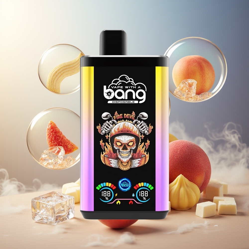 Bang 30K Pro 30000 Puffs Norge Engros Mango Fersken & Banan Is Dual-Smak System 36ml 550mAh