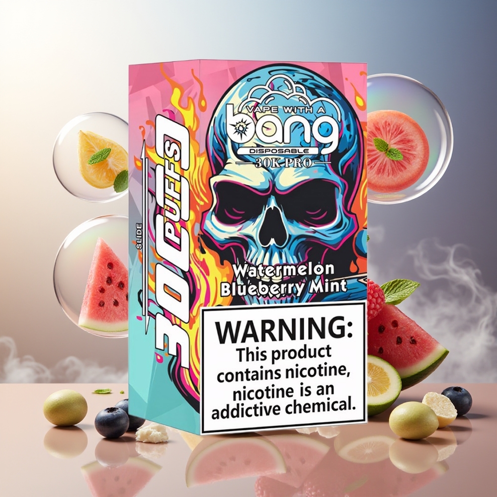 Bang 30K Pro 30000 Puffs Norge Engros Vannmelon & Blåbærmynte Dual-Flavor 36ml 550mAh