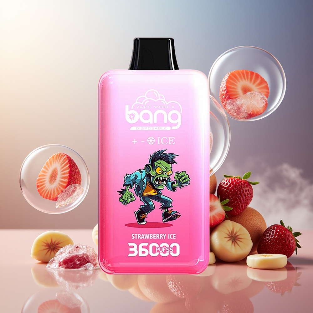 Bang 36000 Ice Level Engangsdisposabel Jordbæris Norge Engros 36ml 850mAh Mesh 1.0 Ohm
