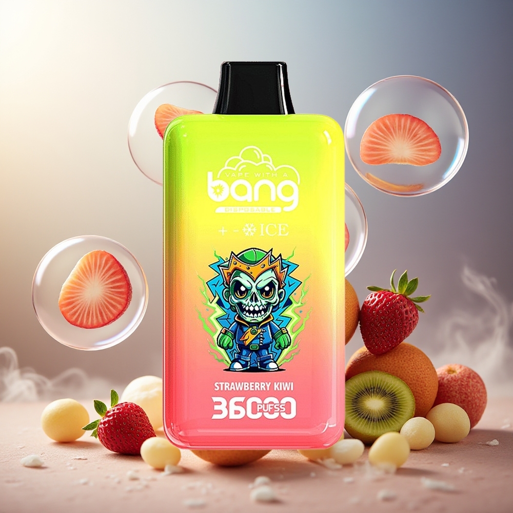 Bang 36000 Ice Level Norge Engros 36ml Jordbær Kiwi Disposable Enhet