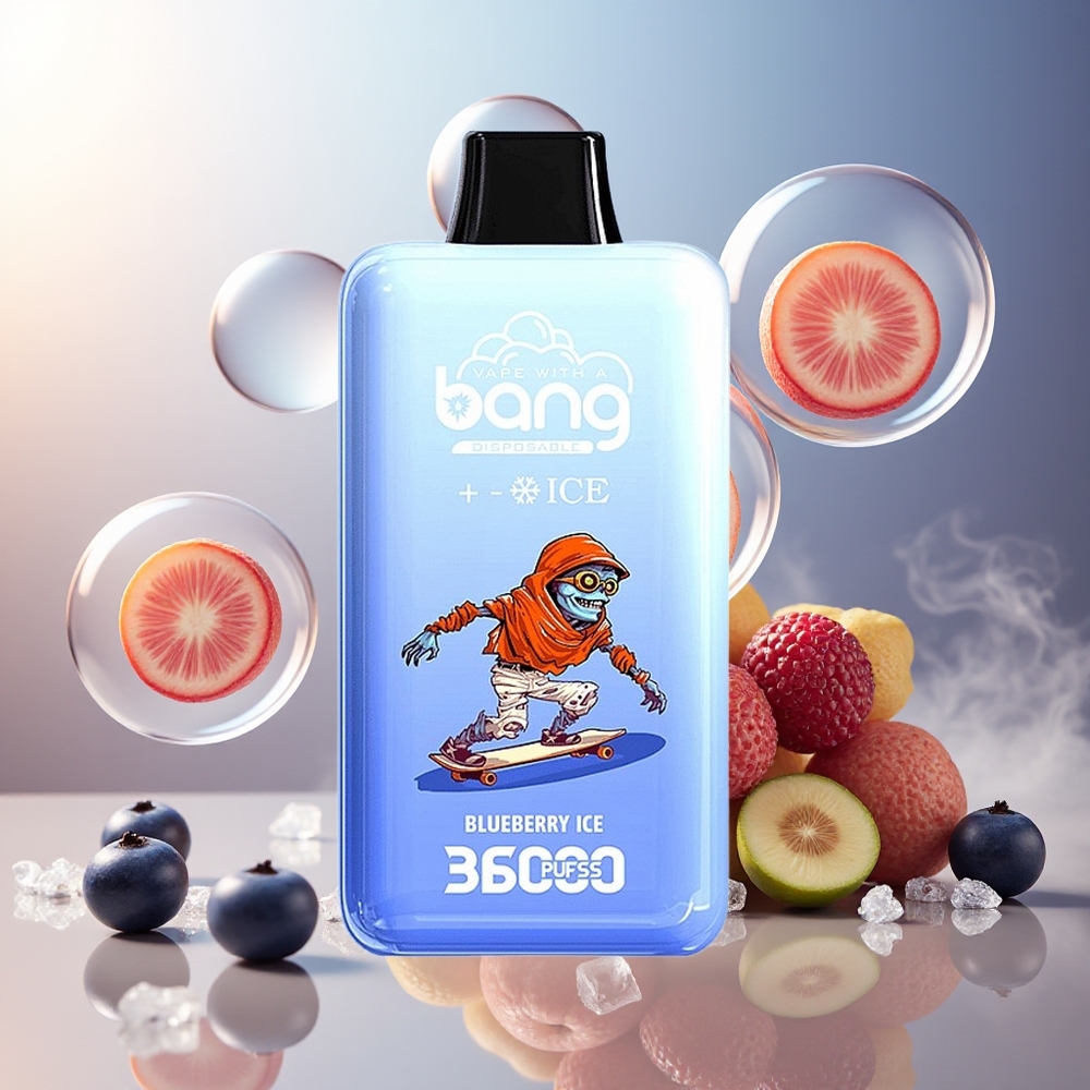 Bang 36000 Ice Level Norge Engros Blåbær Is 36ml 850mAh Mesh 1.0 Ohm