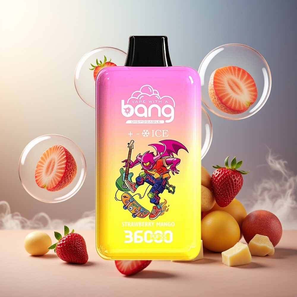 Bang 36000 Ice Level Norge Engros Jordbær Mango 36ml 850mAh 1.0 Ohm Mesh