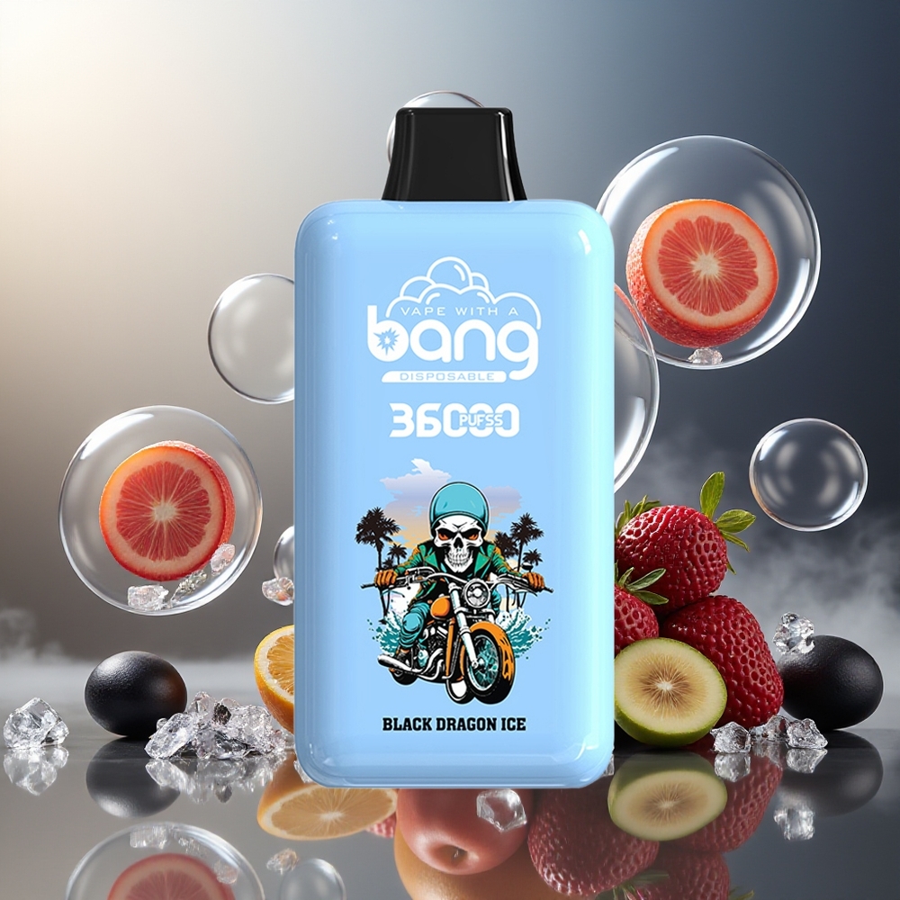 Bang 36000 Power Norge Engros Engangs Vape Svart Drage Is 36ml 36000 Puffs 850mAh