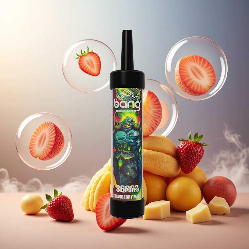 Bang 36000 Puffs Engangs Vape Jordbær Mango Norge Engros 650mAh 40ml Mesh 0.60 ohm