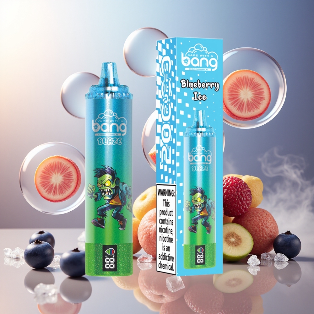 Bang Blaze Tornado 20000 Puffs Norge Engros Type-C Ladeluftstyrbar 0-5% Nikotin Blåbær Is