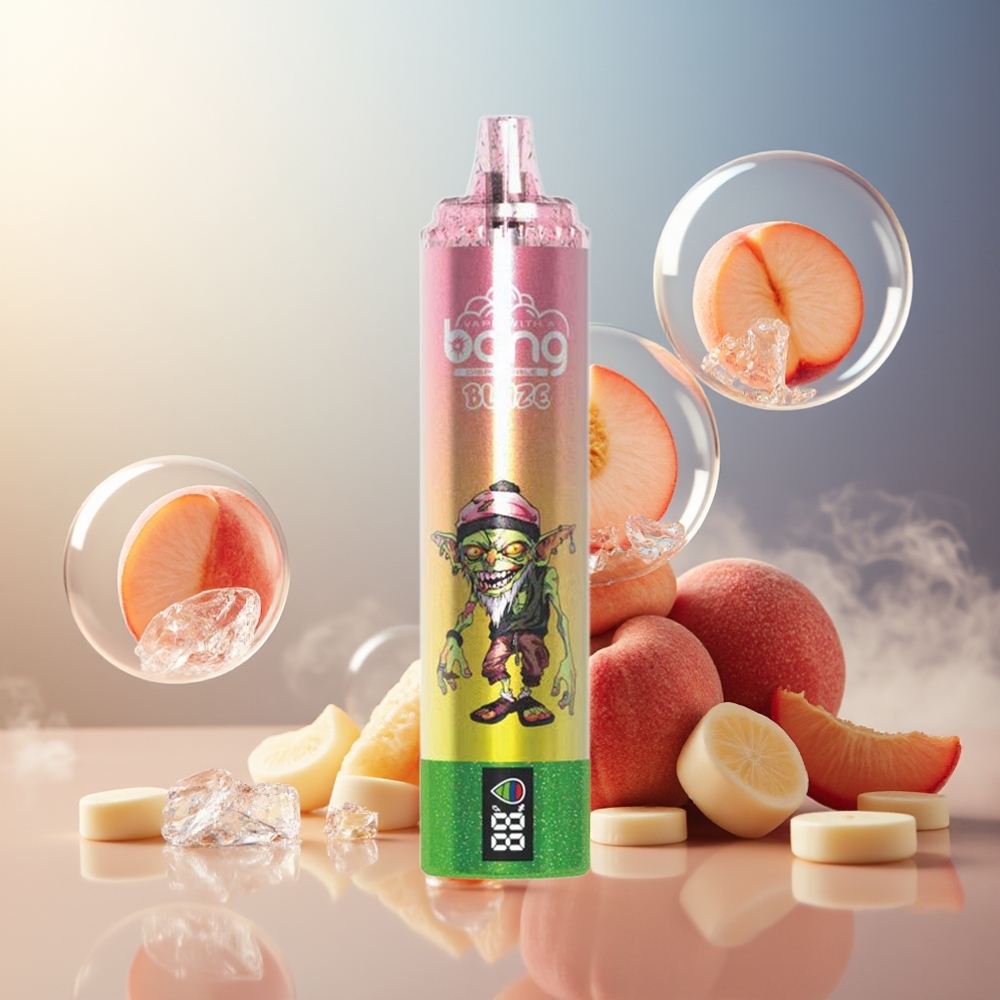 Bang Blaze Tornado 20000 Puffs Type-C Luftstrøm Justerbar 0%,2%,3%,5% Nikotin Fersken Is Norge Engros