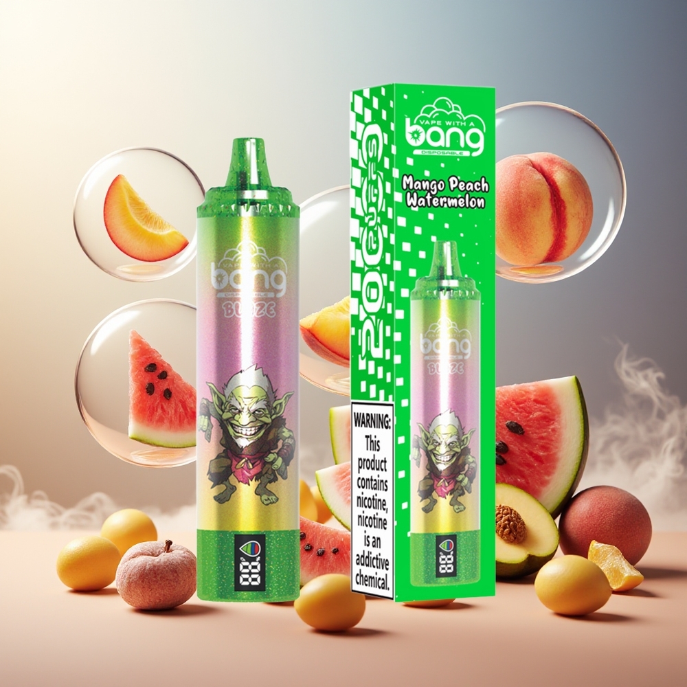 Bang Blaze Tornado 20000 Puffs Type-C Luftstrømsjustering 0-5% Nikotin Mango Fersken Vannmelon Norge Engros