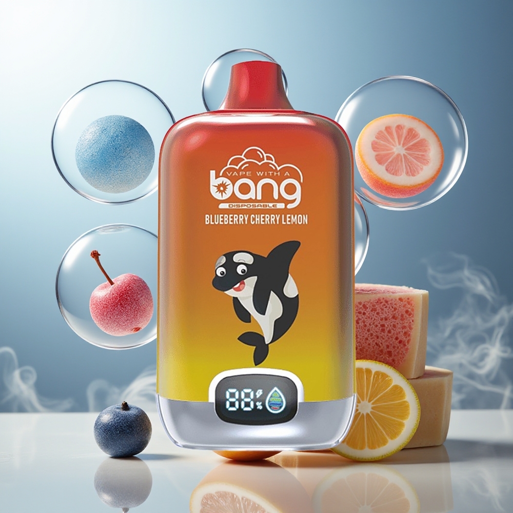 Bang Digital Box 15000 Puffs Norge Engros Blå Kirsebær Sitron 15ml Type-C 550mAh Digital Skjerm