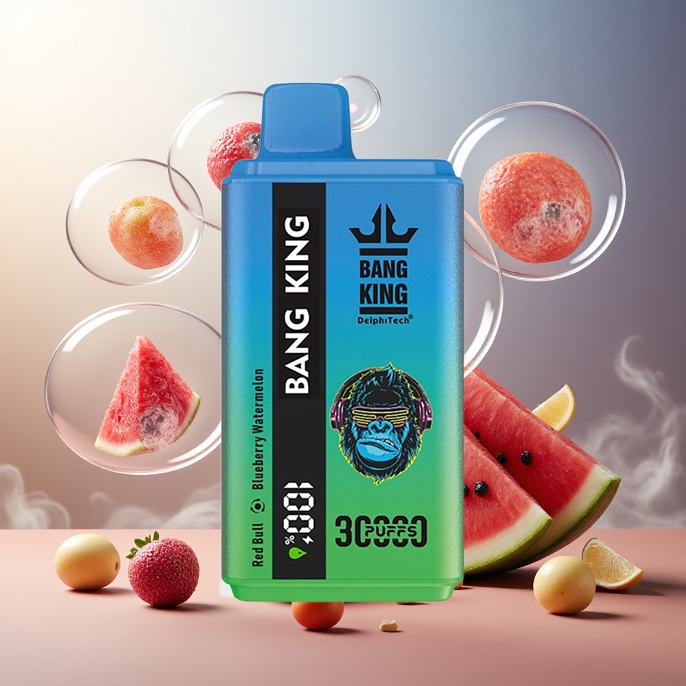 Bang King 30000 Puffs 36ml 550mAh Type-C Norge Engros Rød Okse Blåbær Vannmelon