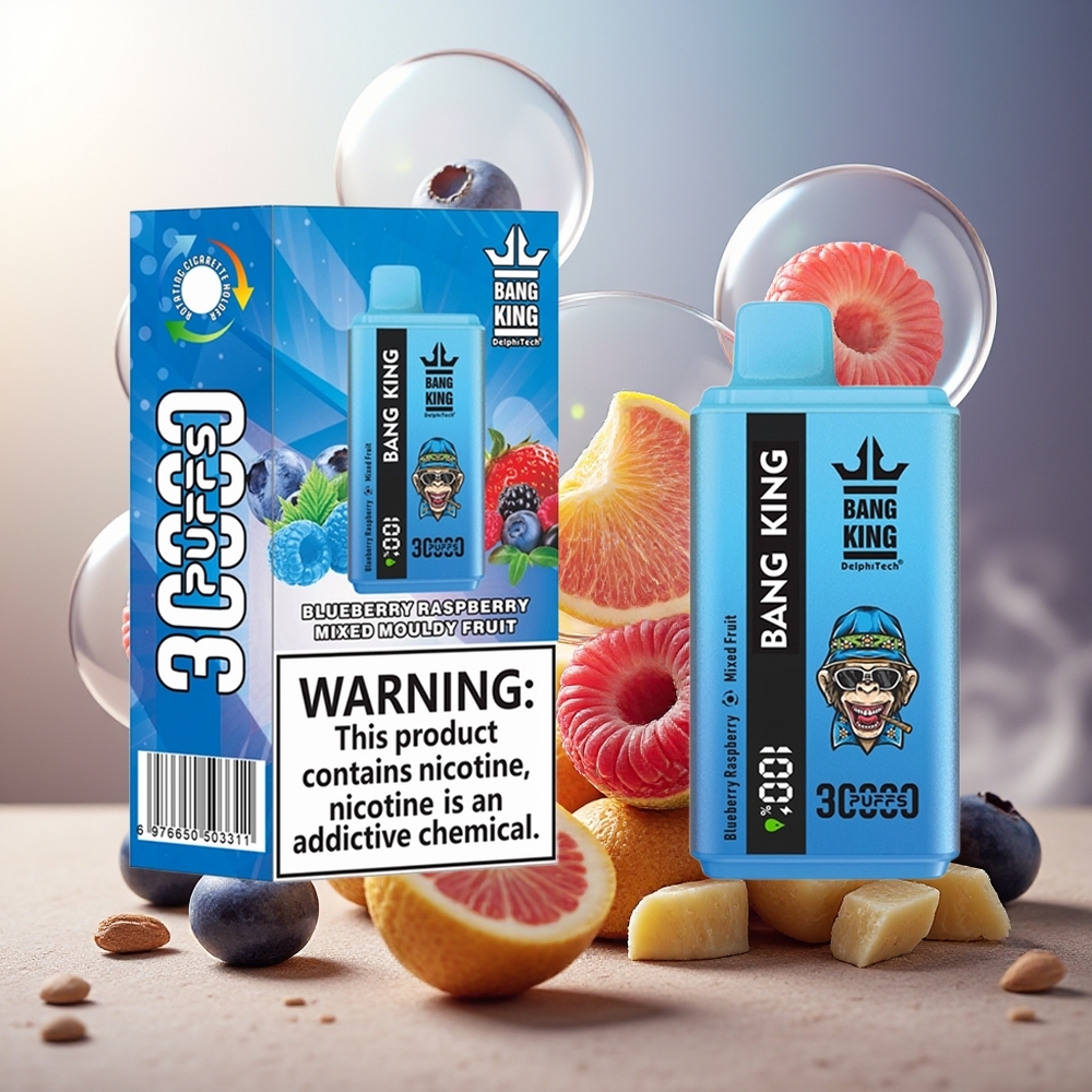 Bang King 30000 Puffs 36ml Type-C Norge Engros Blåbær Bringebær Blandet Muggfrukt