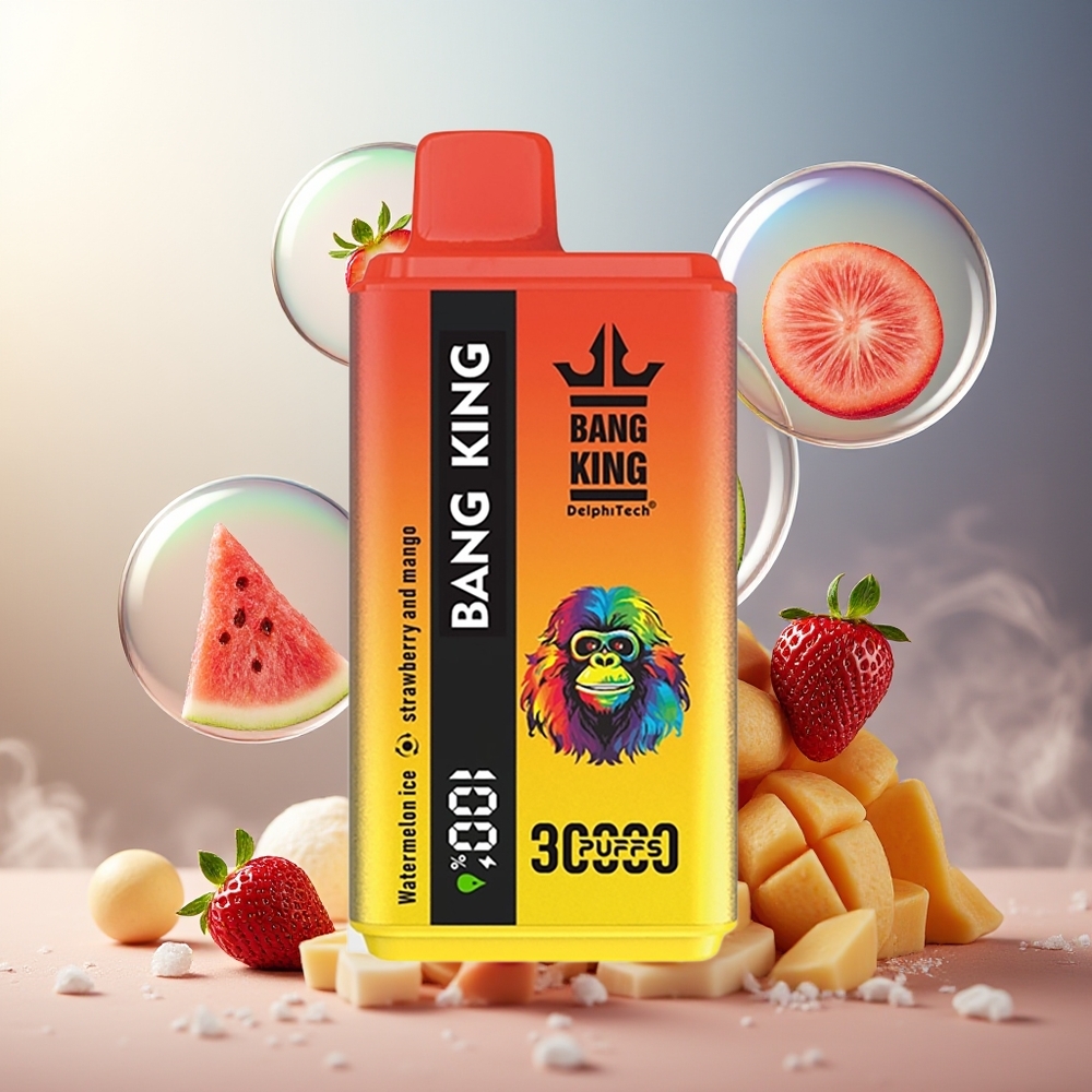 Bang King 30000 Puffs 36ml Type-C Norge Engros Vannmelon Is Jordbær Og Mango