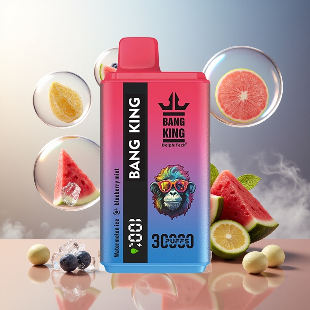 Bang King 30000 Puffs Norge Engros 36ml 550mAh Vannmelon Is Blåbær Mynte